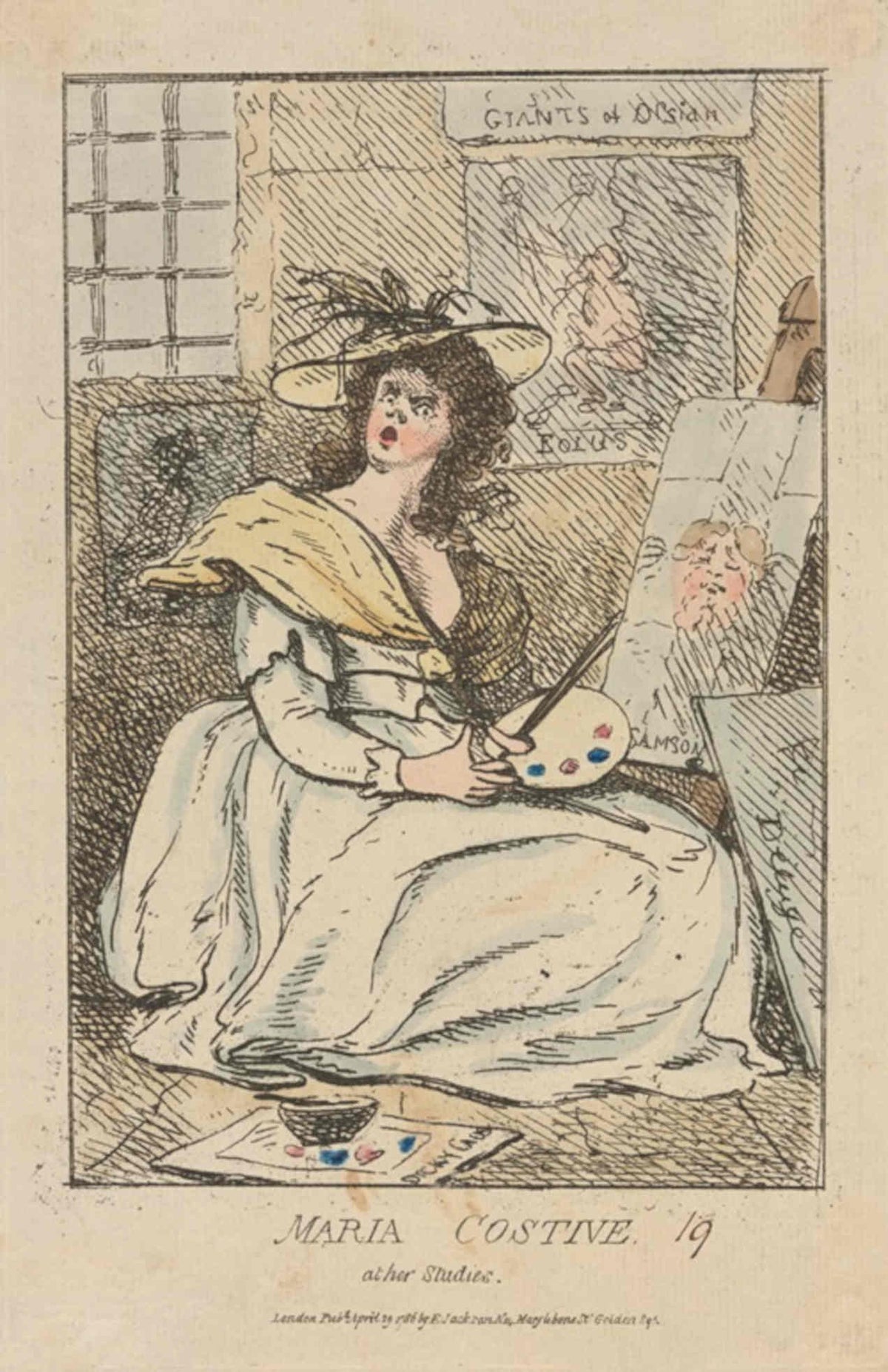 Maria Costive 1799 GB Cartoon Vintage Retro Advert Poster