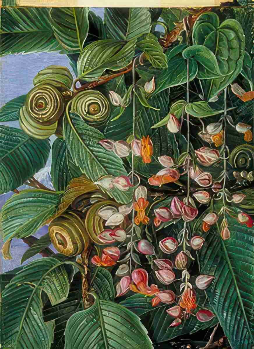 Marianne North A Darjeeling Oak Festooned with a Climber Art A4 Photo Print