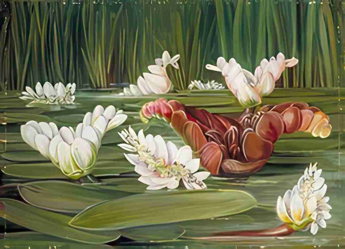 Marianne North A South African Water Plant in Flower Fruit Art A4 Photo Print