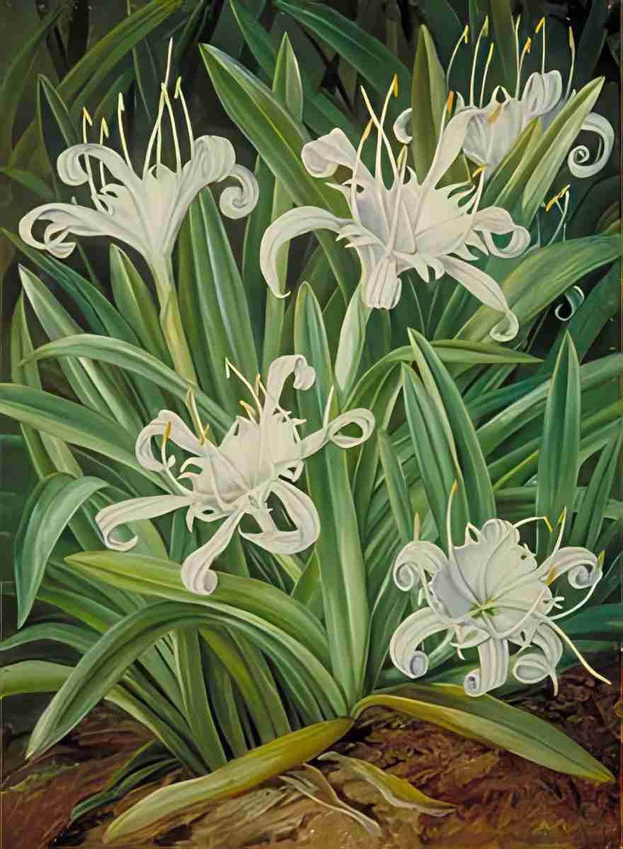 Marianne North An Asiatic Pancratium Colonised in the Seychelles Art A4 Photo Print