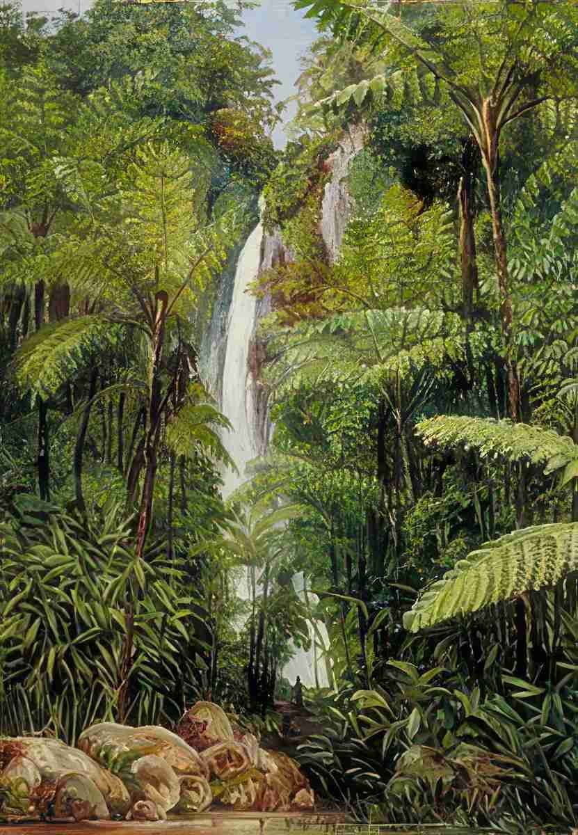 Marianne North Cascade at Tji Boddas Java Art A4 Photo Print