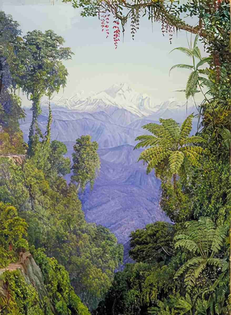 Marianne North Distant View of Kinchinjunga from Darjeeling Art A4 Photo Print