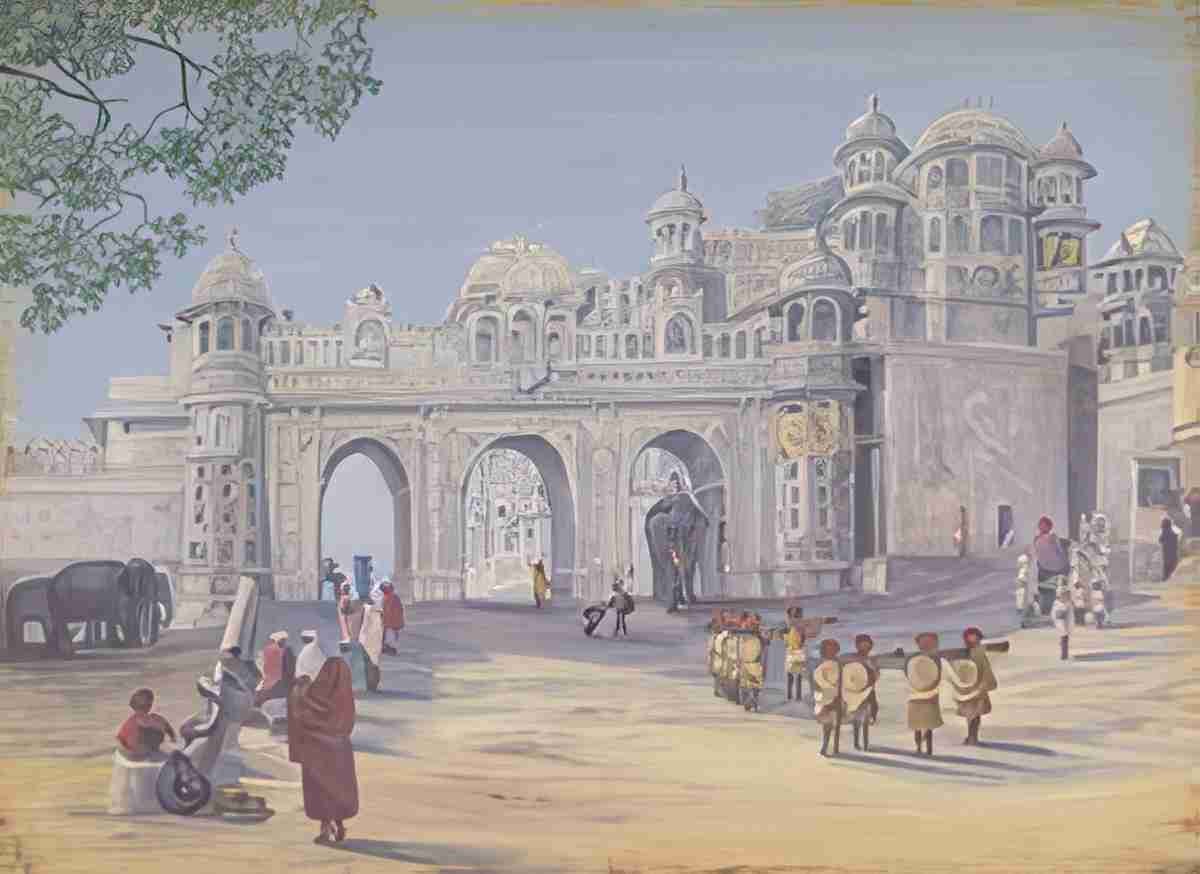Marianne North Gate of the Palace Oodipore Janr Art A4 Photo Print