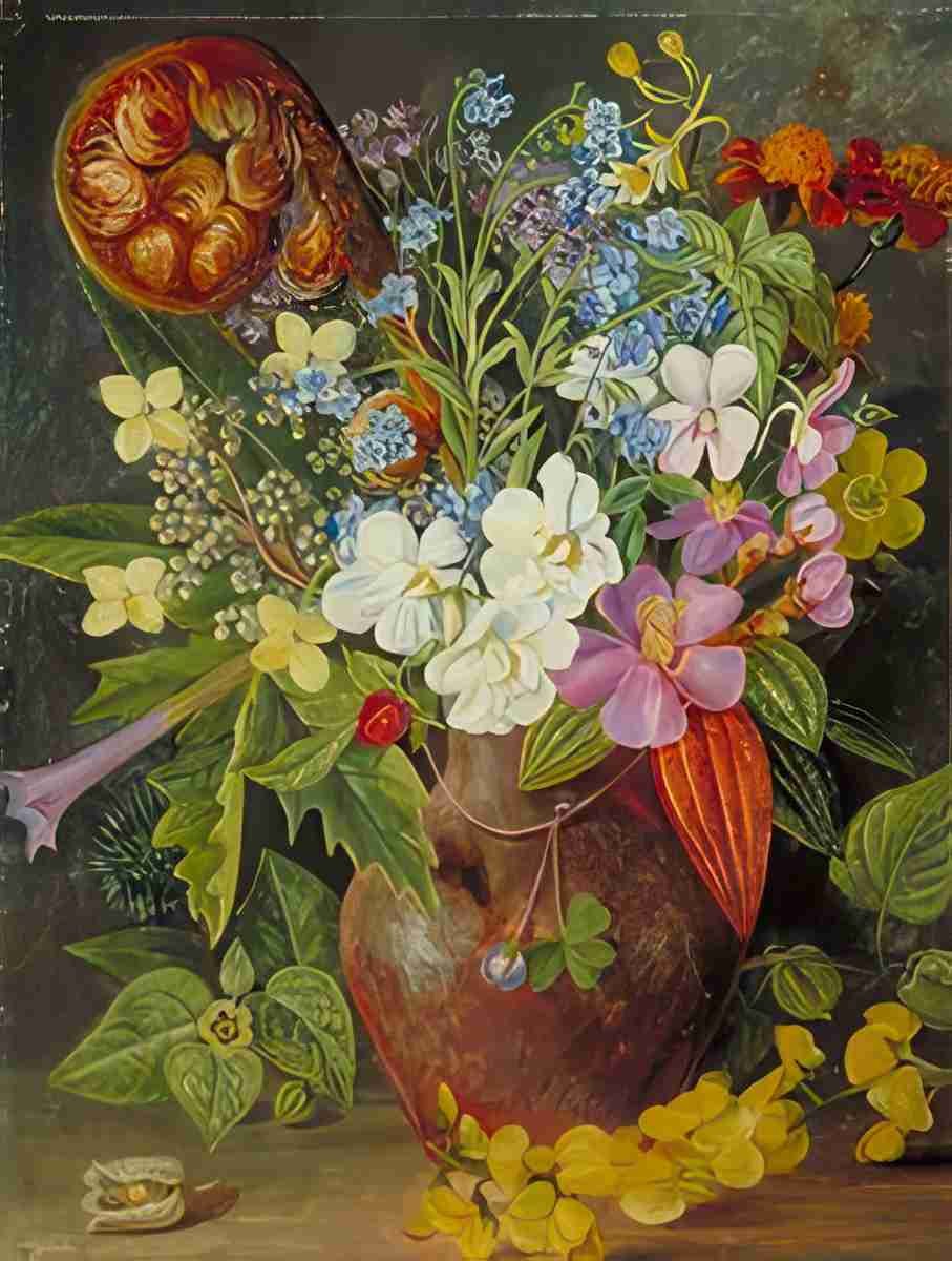 Marianne North Group of Wild Flowers of Java from Tosari Art A4 Photo Print