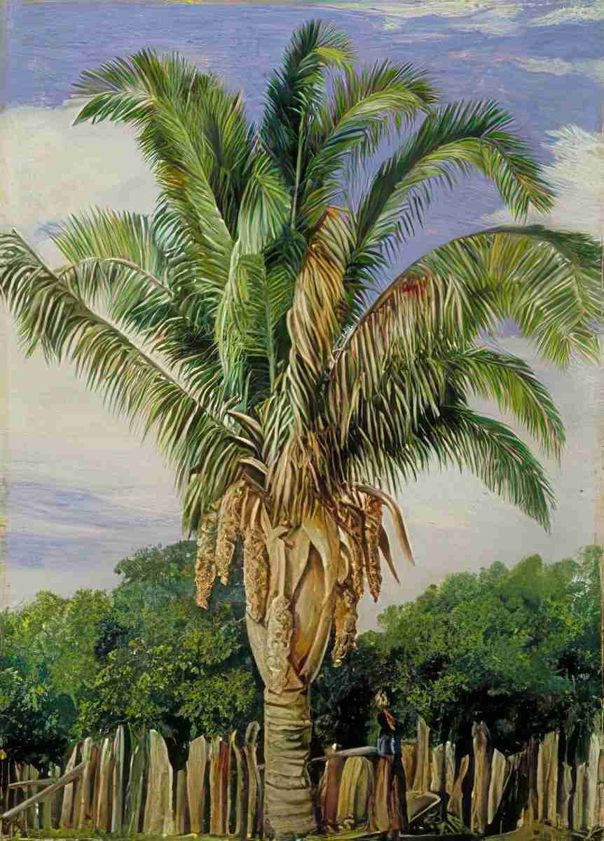 Marianne North Indian Palm at Sette Lagoa Brazil Art A4 Photo Print