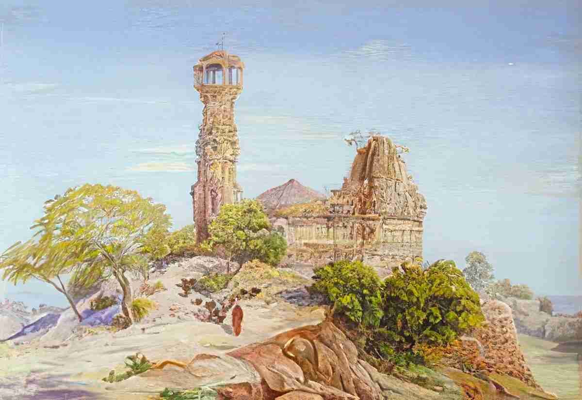Marianne North Jain Tower Temple at Chittore India Art A4 Photo Print