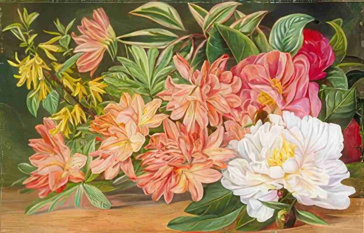 Marianne North Japanese Flowers Art A4 Photo Print