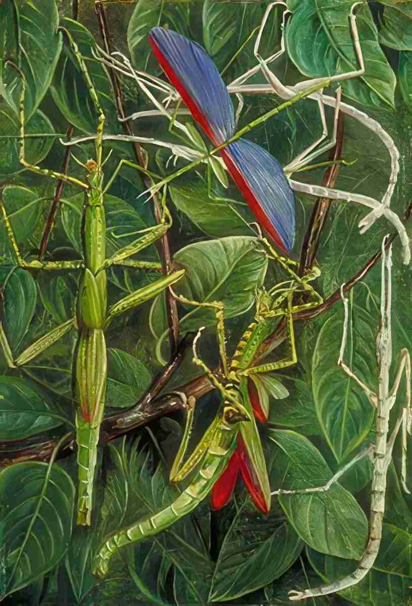 Marianne North Leaf Insects Stick Insects Art A4 Photo Print