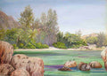 Marianne North Life on the Coast of Praslin Seychelles Art A4 Photo Print