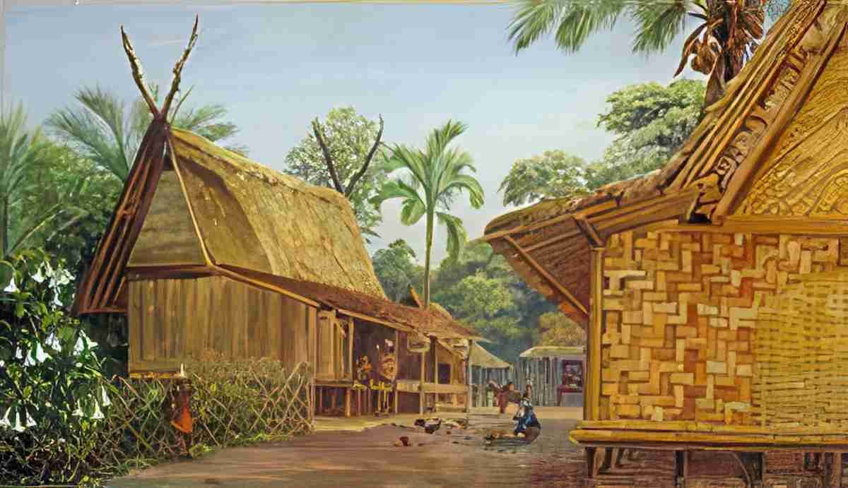 Marianne North Mat Houses Bandong Java Art A4 Photo Print
