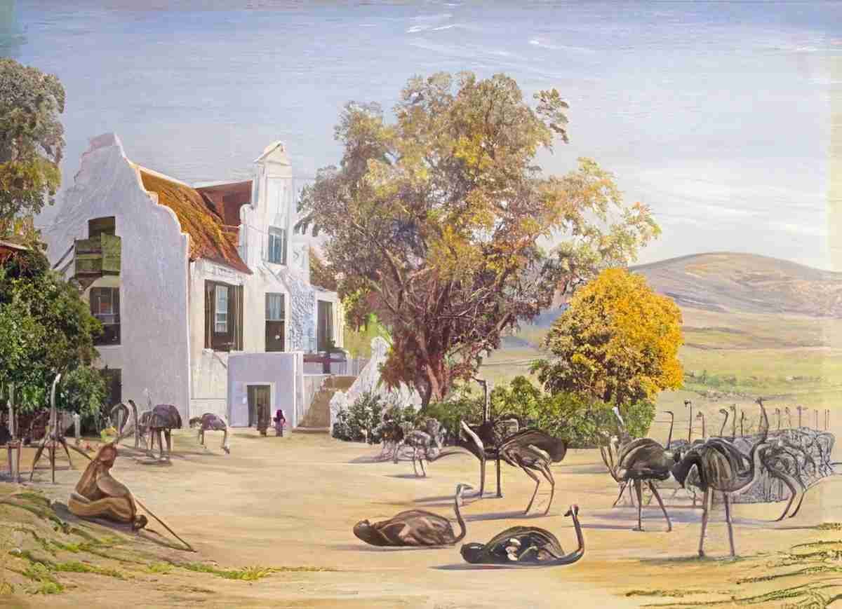 Marianne North Ostrich Farming at Groot Post South Africa Art A4 Photo Print