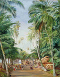 Marianne North Roadside Scene under the Cocoanut Trees at Galle Ceylon Art A4 Photo Print