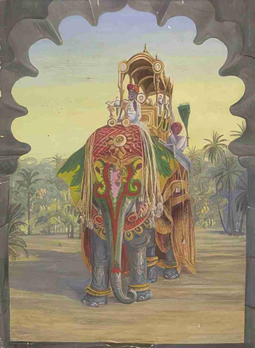 Marianne North State Elephant Baroda Art A4 Photo Print