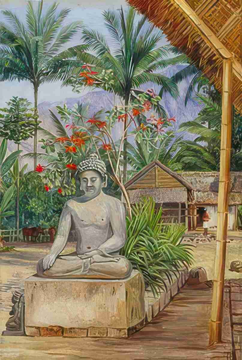 Marianne North Statue of Buddha Art A4 Photo Print