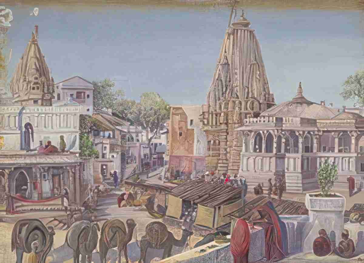 Marianne North Street in Oodipore India Art A4 Photo Print