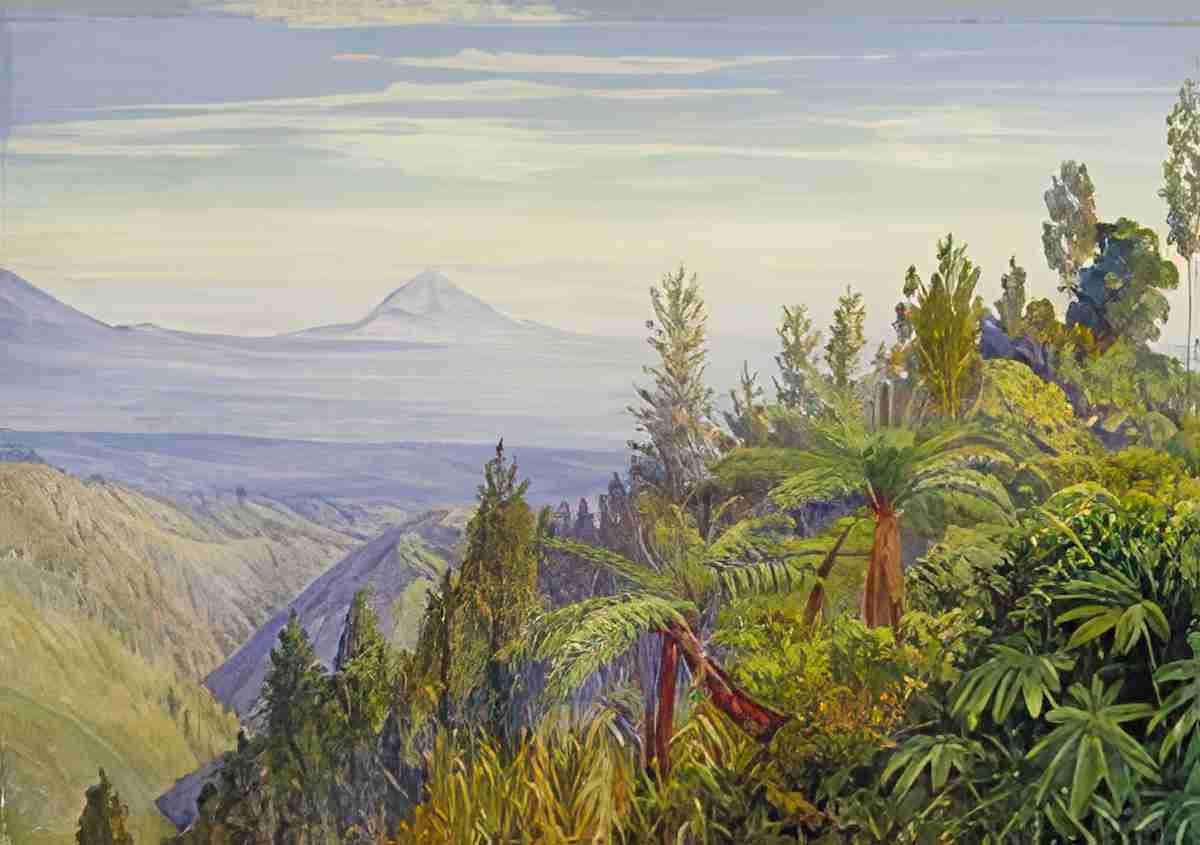 Marianne North The Ardjuno Volcano from Tosari Java Art A4 Photo Print