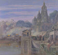 Marianne North The Burning Ghats Benares India October Art A4 Photo Print