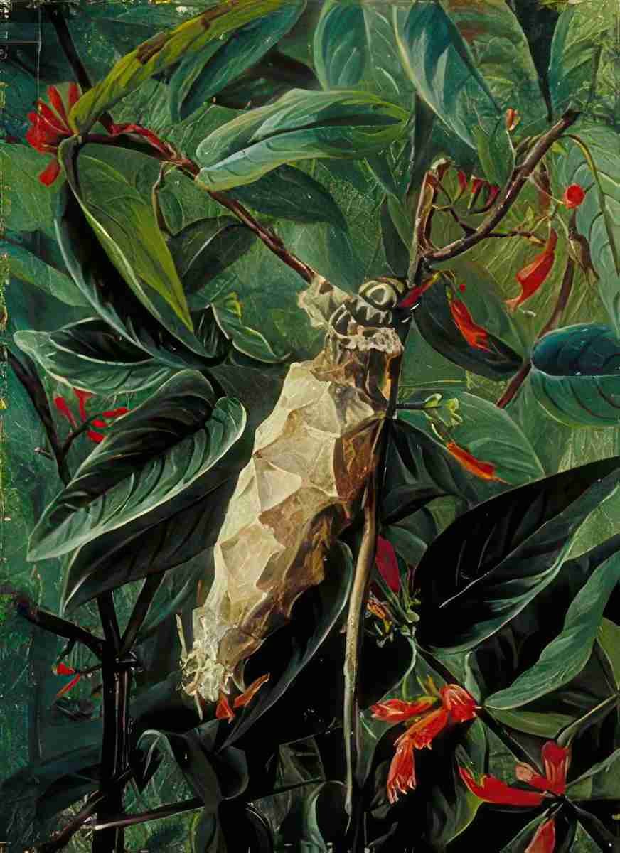 Marianne North The House Builder Caterpillar on a Flowering Shrub Brazil Art A4 Photo Print