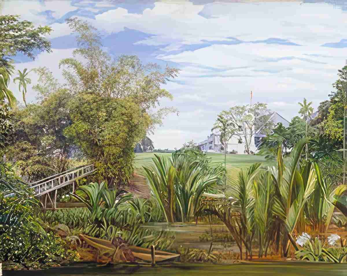 Marianne North The Istana from the Slanting Bridge Sarawak Borneo Art A4 Photo Print