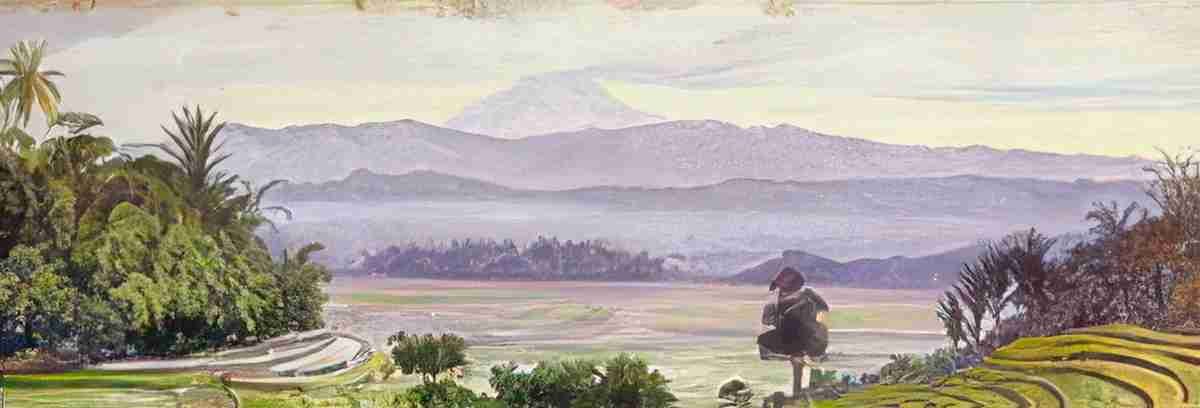 Marianne North The Kluet Volcano from Ngantang Java Art A4 Photo Print
