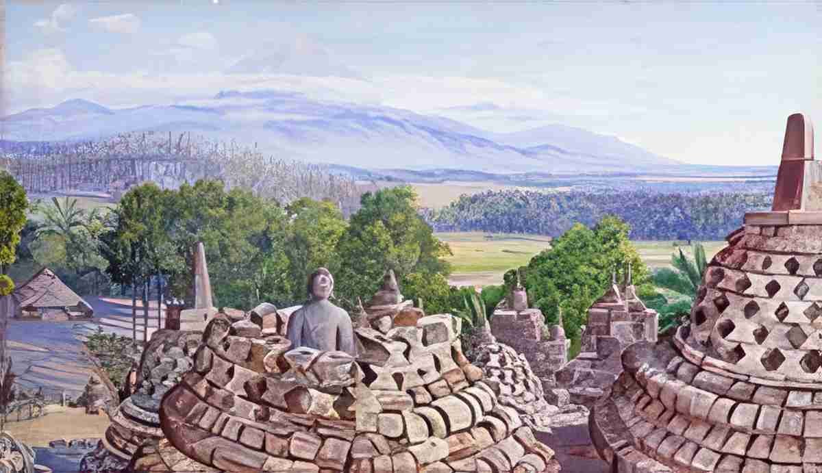 Marianne North The Soembing Volcano Java Art A4 Photo Print