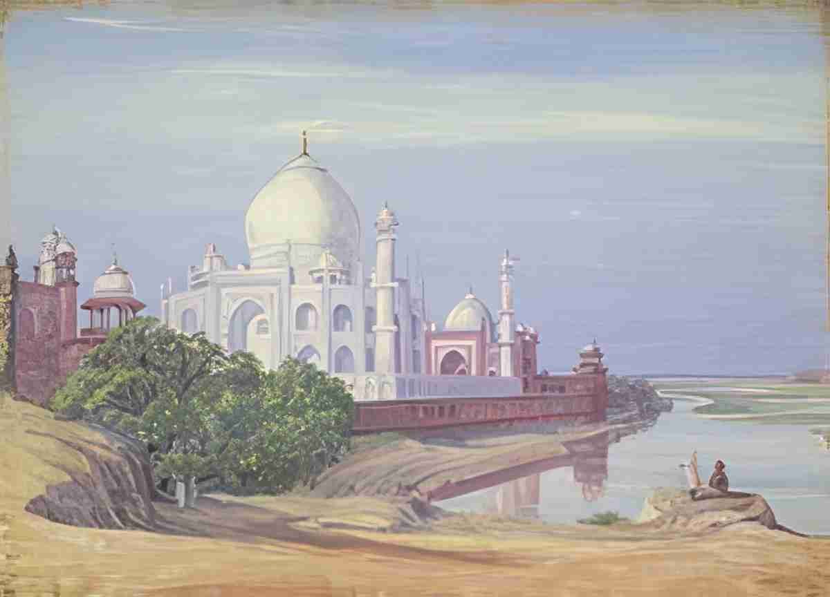 Marianne North The Taj Agra Distant Fort India April Art A4 Photo Print