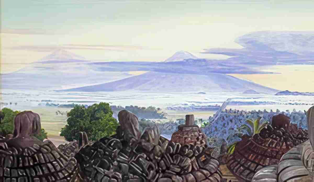 Marianne North The Volcanoes of Merapi Merbaboe Java from the Top of Boro Bodoer CD Art A4 Photo Print