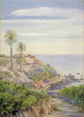 Marianne North View of Concon Chili with Its Two Palms Art A4 Photo Print