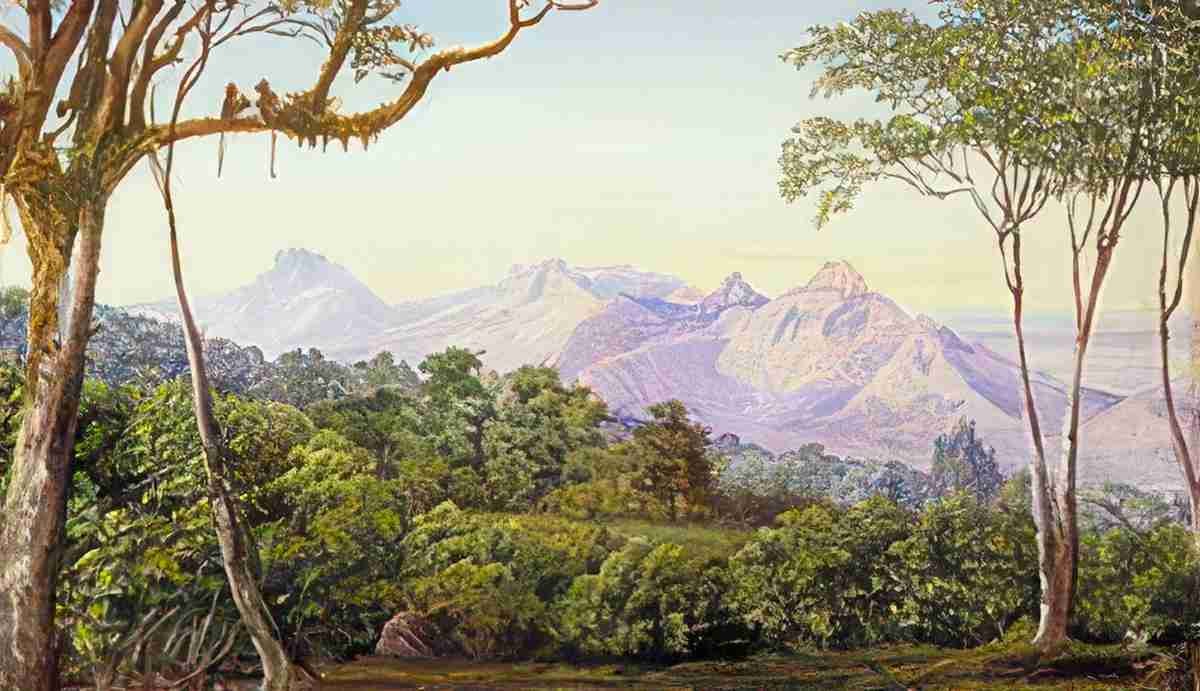Marianne North View of the Cathedral Rocks from Mattaran India Art A4 Photo Print