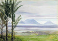Marianne North Volcanoes from Temangong with Sugar Palms in the Foreground Java Art A4 Photo Print