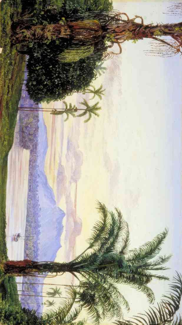 Marianne North view of matang and river sarawak borneo A4 Photo Print