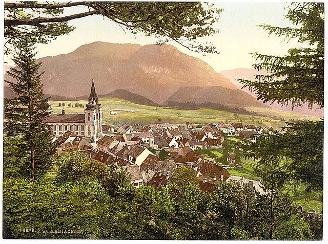 Mariazell general view Styria Vintage A4 Photo Print