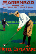 Marienbad Golfer Hotel 1930s Vintage Retro Advert Poster