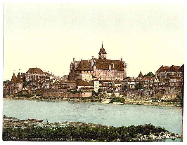 Marienburg southwest side Prussia Vintage A4 Photo Print