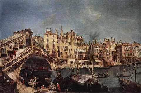 Marieschi Michele The Rialto Bridge From The RivDel Vin A4 Photo Print