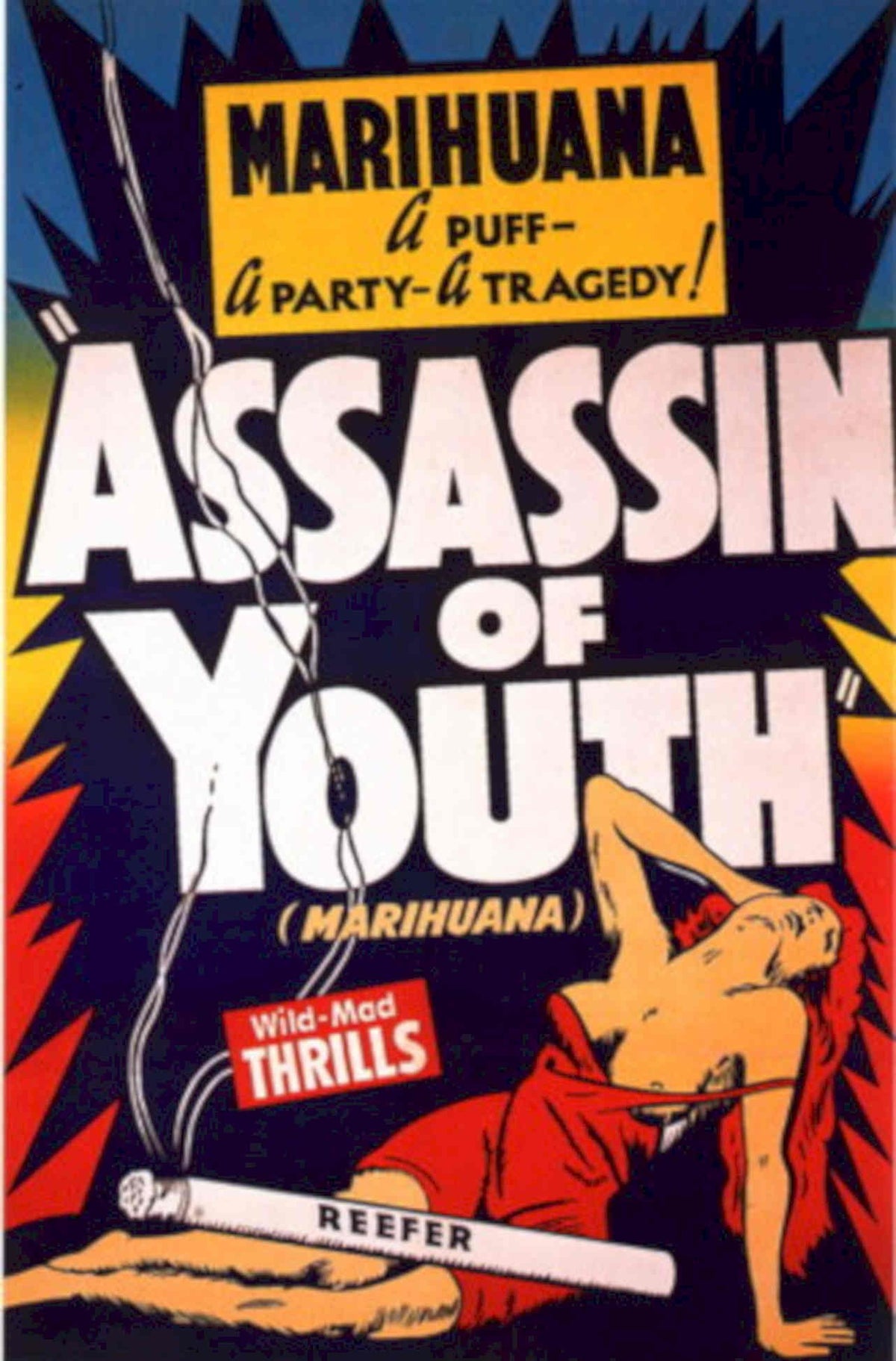 Marihuana Party Tragedy 1930s Vintage Retro Advert Poster