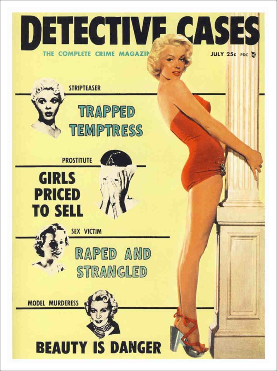 Marilyn Monroe Detective Cases Magazine Cover 1950s Vintage Retro Advert Poster