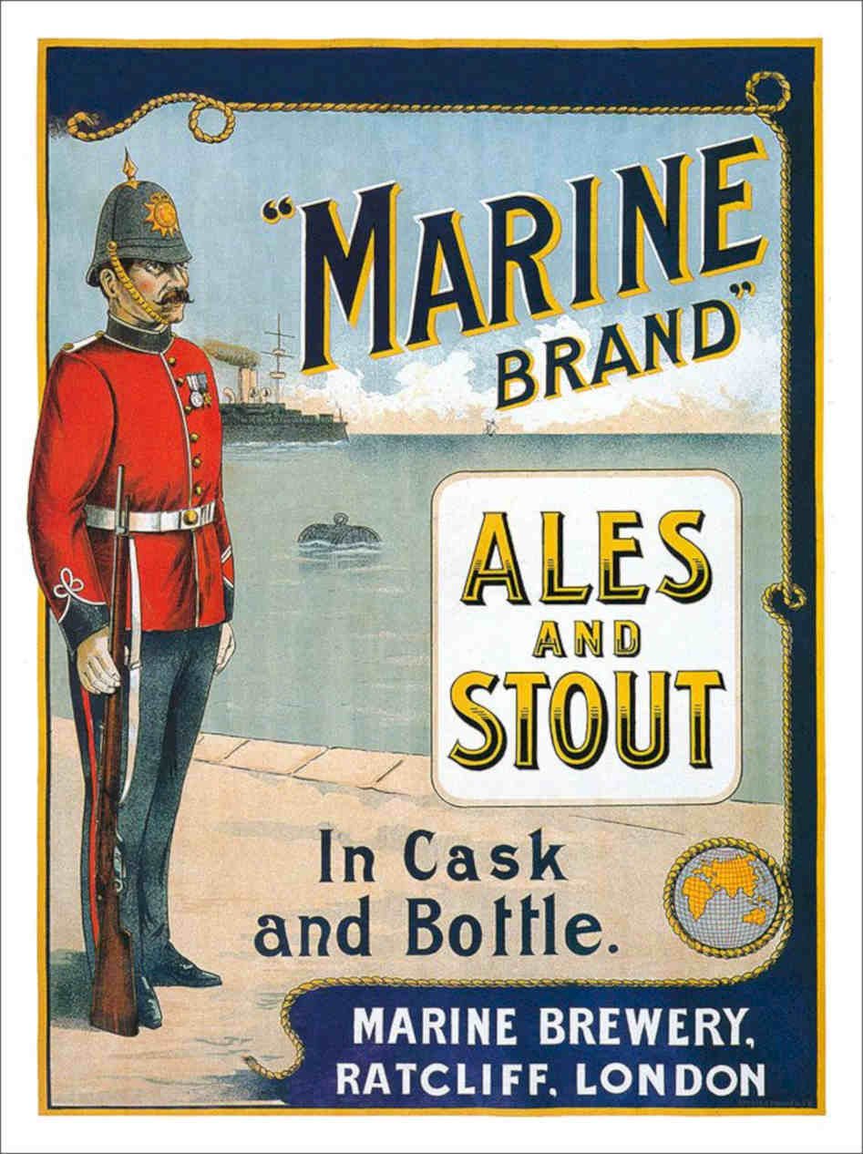 Marine Ales And Stouts Drinks London Vintage Retro Advert Poster A4 Photo Print