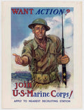 Marine Corps Poster American World War II Advert Poster