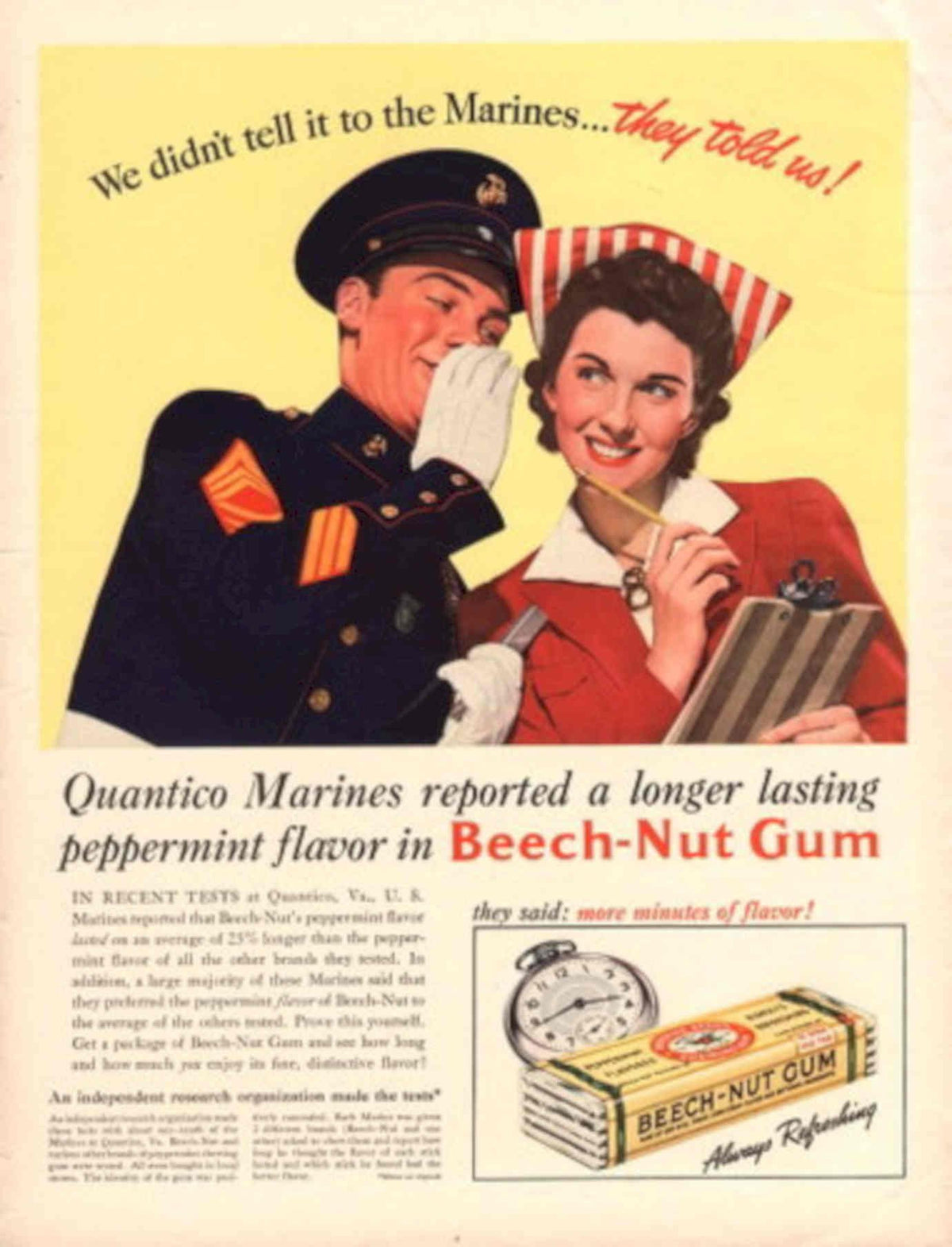 Marine Diner Gum 1940s Vintage Retro Advert Poster