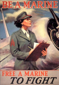 Marine P51 Mustang 1940s Vintage Retro Advert Poster