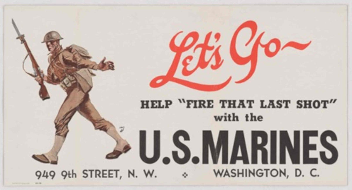 Marine Rifle Shot American World War II Advert Poster