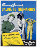 Marine Salute Women American World War II Advert Poster
