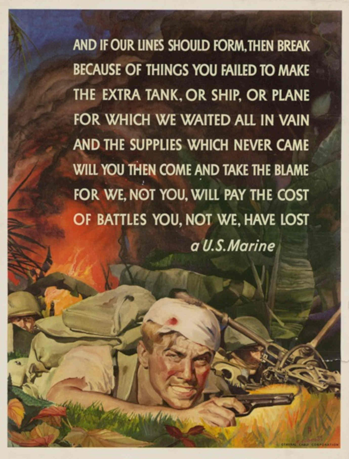 Marine War Poster American World War II Advert Poster
