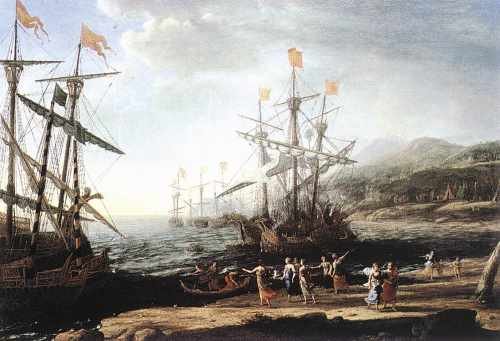 Marine With The Trojans Burning Their Boats A4 Photo Print