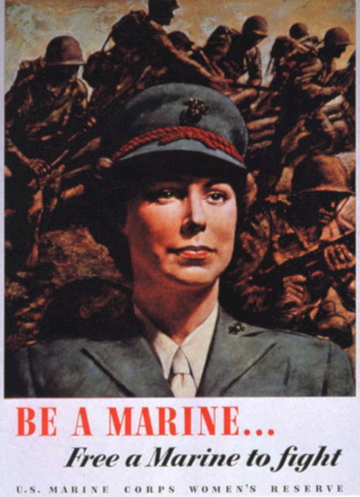 Marine Women Reserve 1940s Vintage Retro Advert Poster