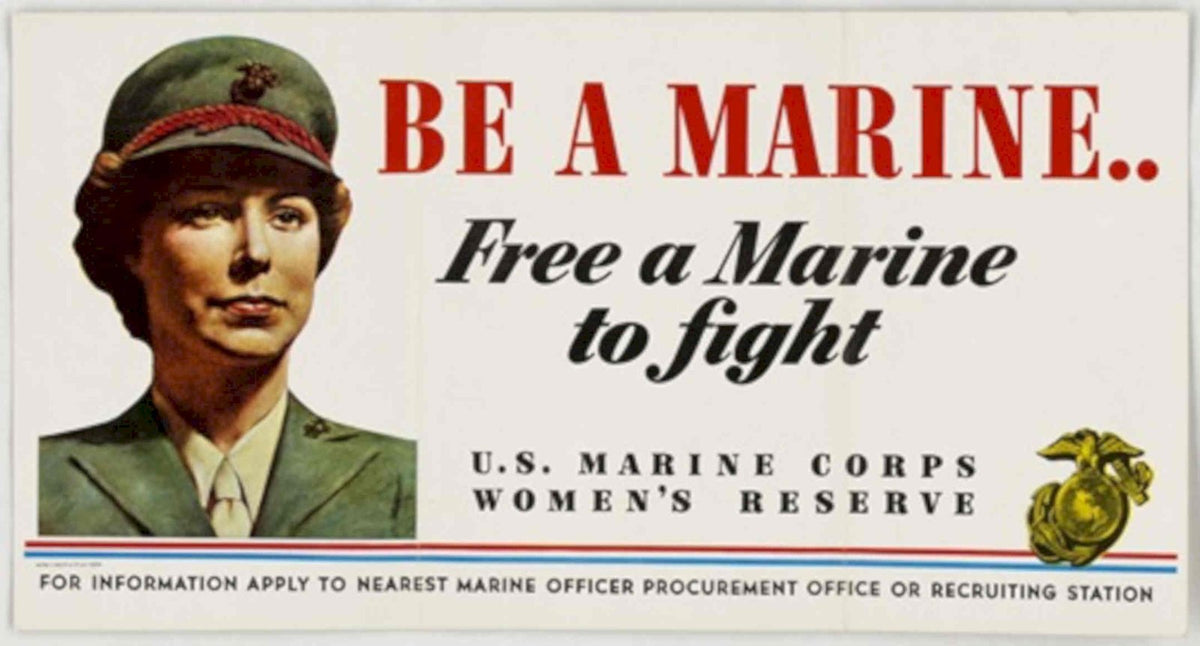Marine Women Reserve American World War II Advert Poster