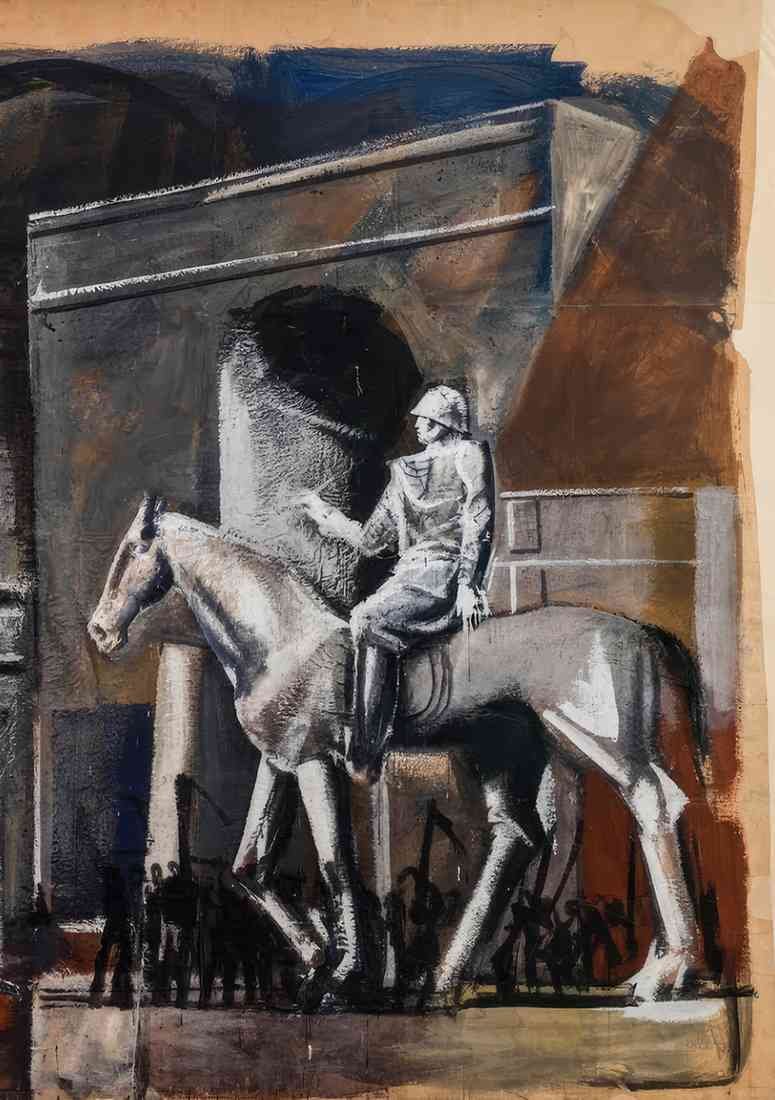 Mario Sironi leader on horseback A4 Photo Print
