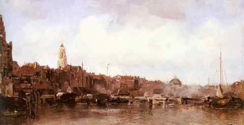 Maris Jacob A View Of A Harbor Town A4 Photo Print