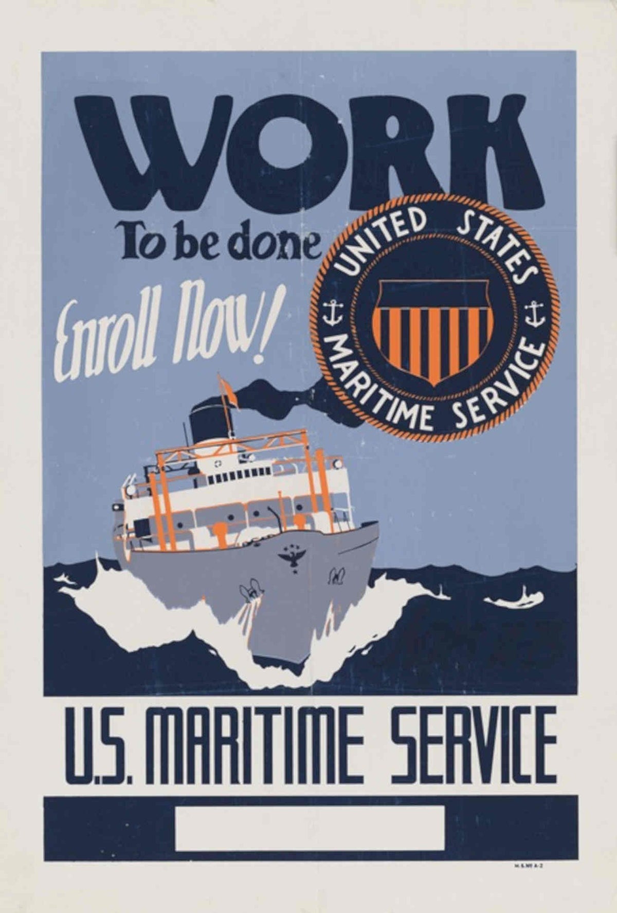 Maritime Ship Crest American World War II Advert Poster